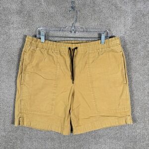 Filson Shorts Mens Medium Tan Mustard Elastic Waist Drawstring Cotton Outdoor